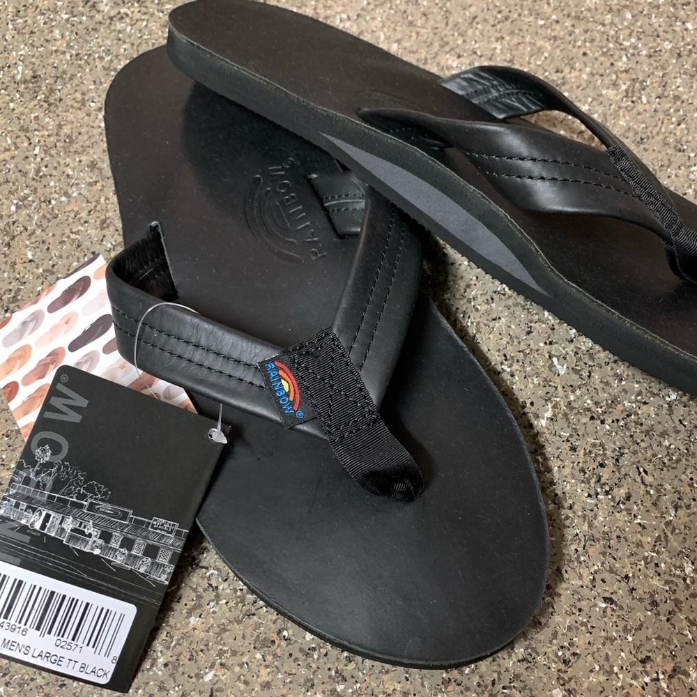 NEW Rainbow Sandals Mens Large 9.5-10.5 black